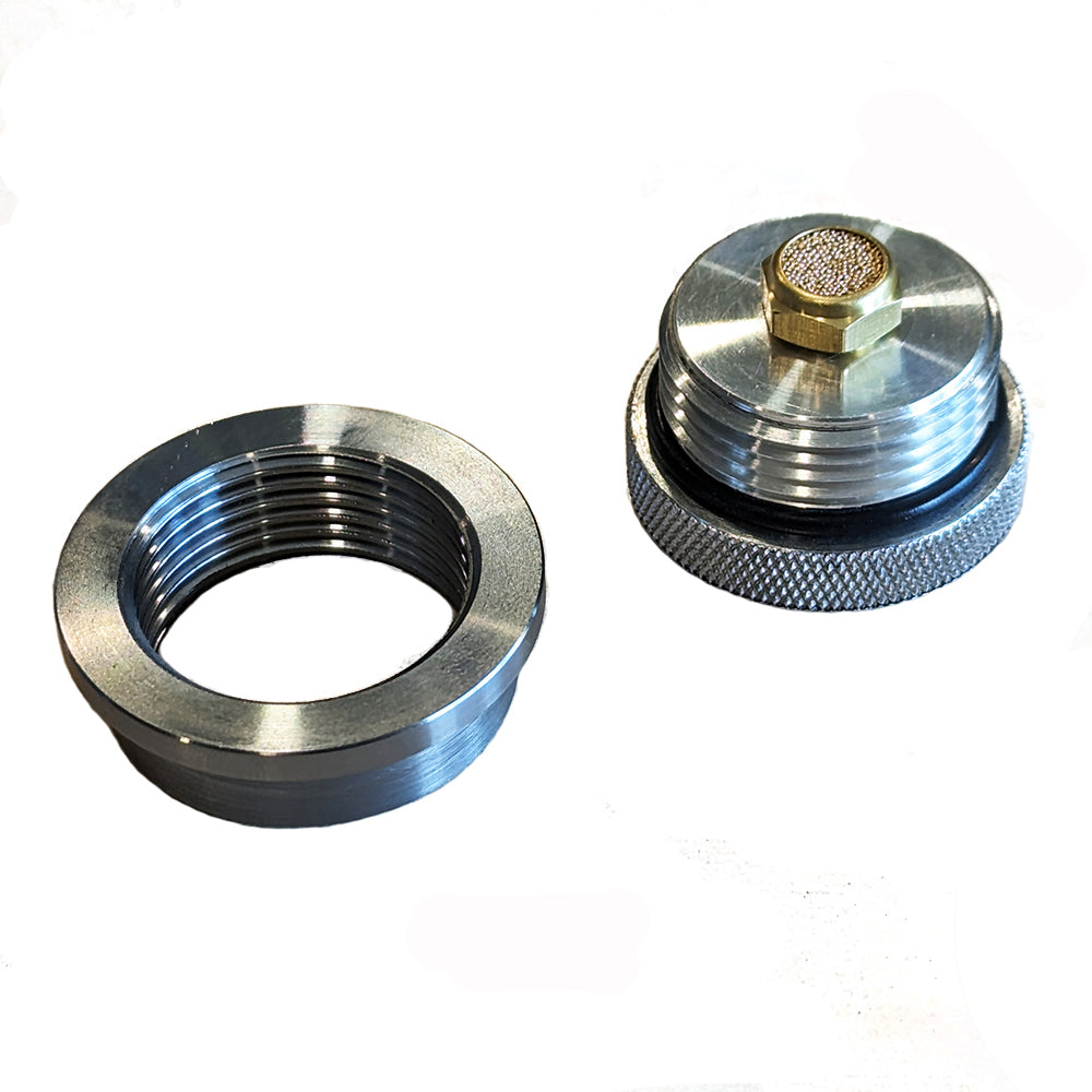 Aluminum Gas Cap Stepped Circle Design with Steel Weld-in Bung